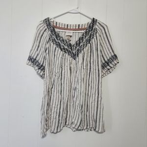 Knox rose navy striped blouse
